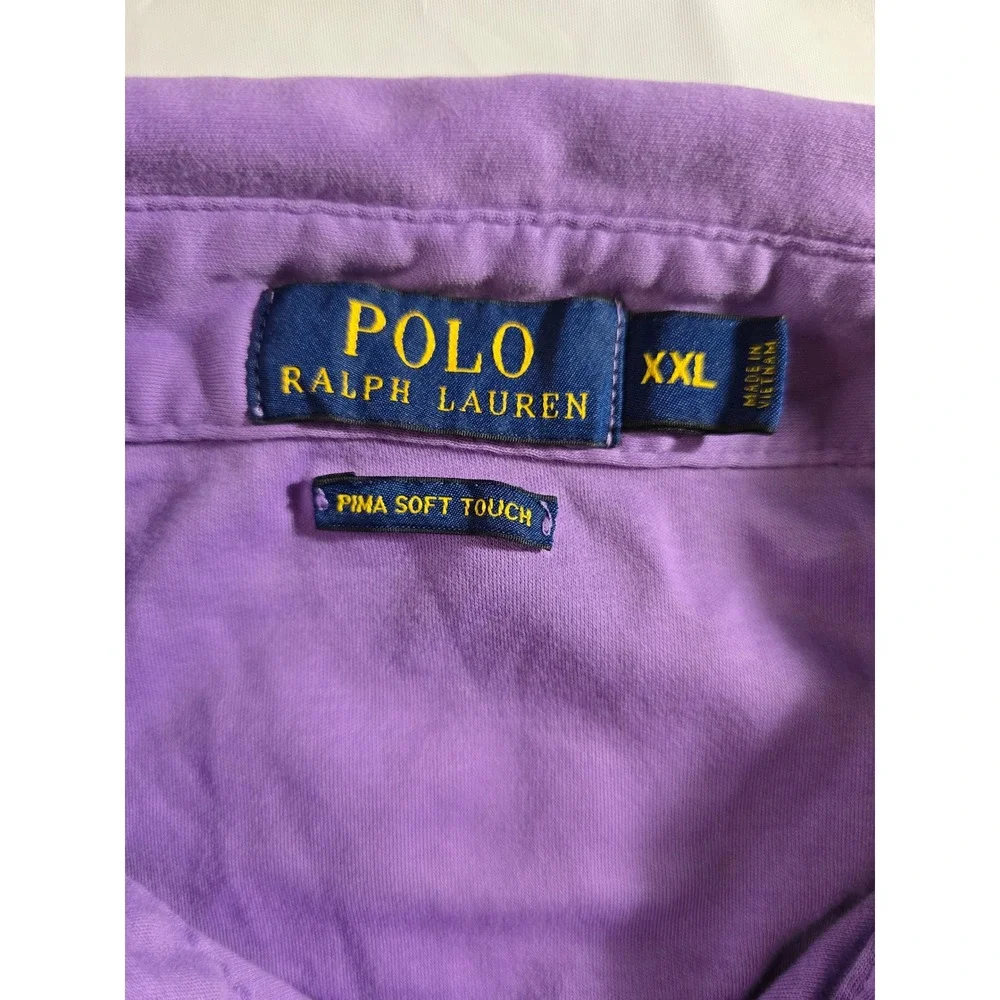 Polo Ralph Lauren Mens XXL Purple Pima Soft Touch Short Sleeve Polo Shirt Pony